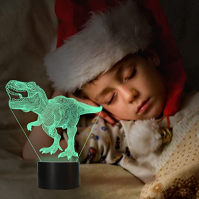 CooPark Dinosauří dárky, T Rex 3D noční světlo Illusion Lamp (4 Pattern Dino) s dálkovým ovládáním 16 barev měnící se dekorativn